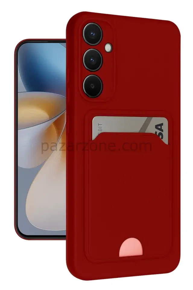 Newface Samsung Galaxy S24 FE Kılıf Kelvin Kartvizitli Silikon - Kırmızı