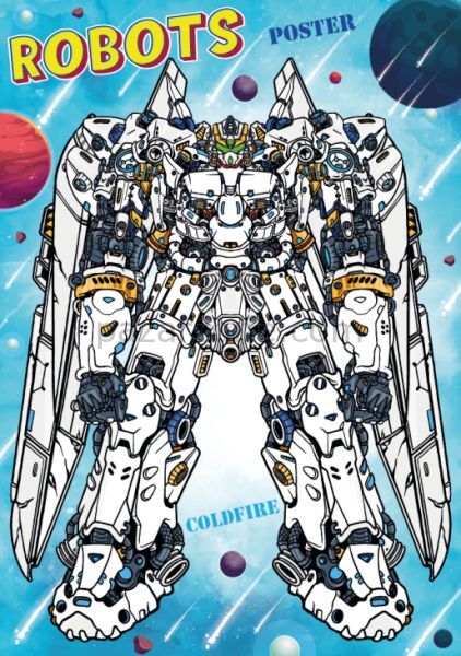 Robots Stickerlı Boyama Kitabı Stand