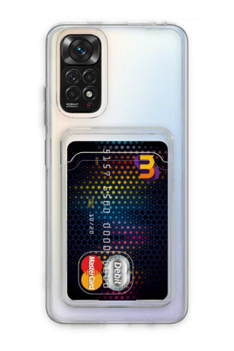 Newface Xiaomi Redmi Note 11 Kılıf Kart Şeffaf Silikon - Şeffaf