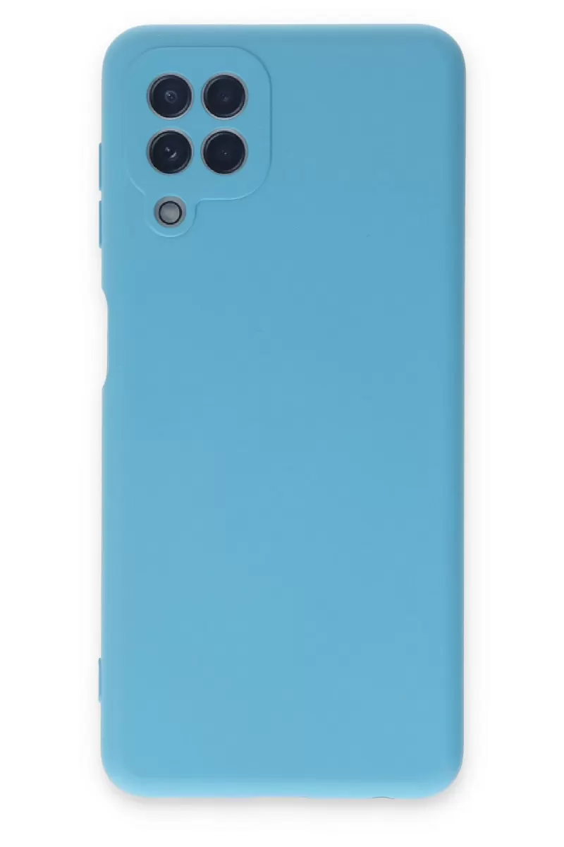 Newface Samsung Galaxy A22 Kılıf Nano içi Kadife Silikon - Mavi