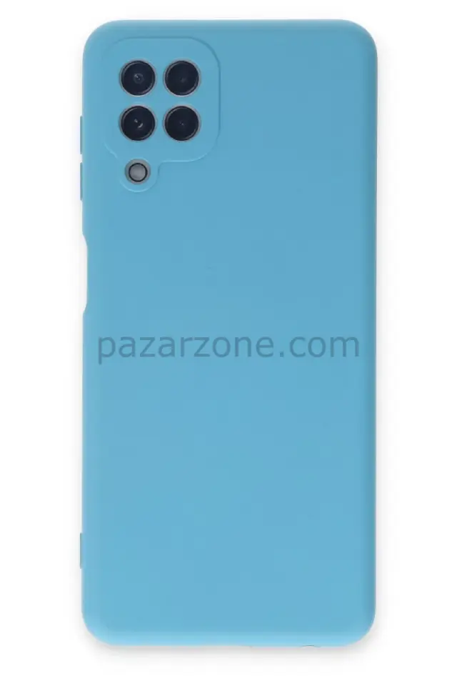 Newface Samsung Galaxy A22 Kılıf Nano içi Kadife Silikon - Mavi