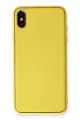 Newface Apple iPhone XS Max Kılıf Coco Deri Silikon Kapak - Sarı