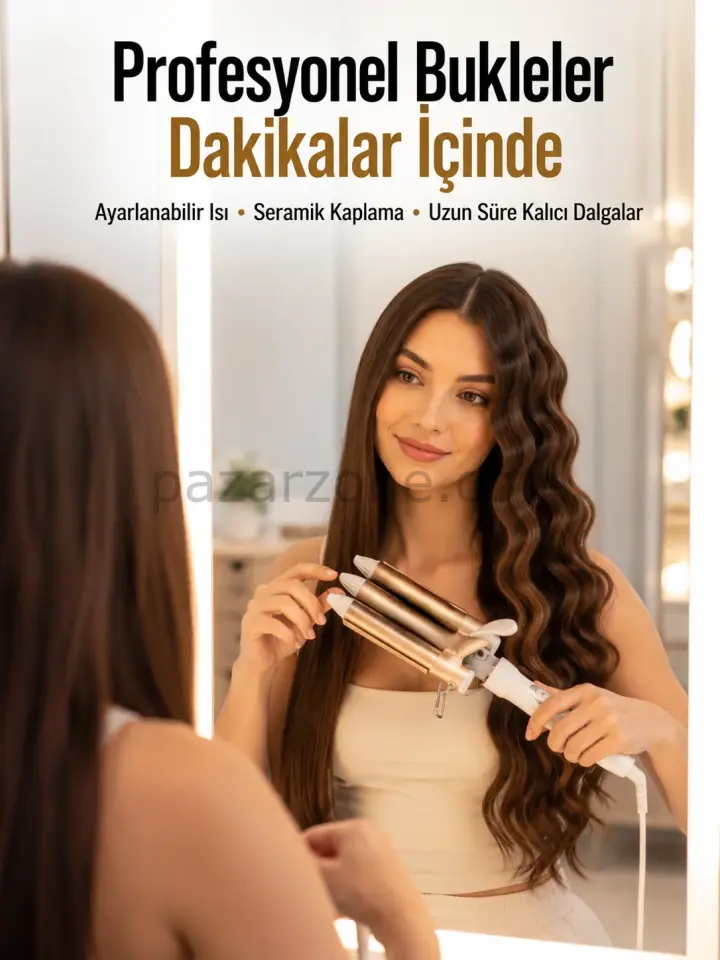 Ayarlanabilir Isı Ayarıyla Profesyonel Bukle Maşası – Hızlı ve Nazik Şekillendirme