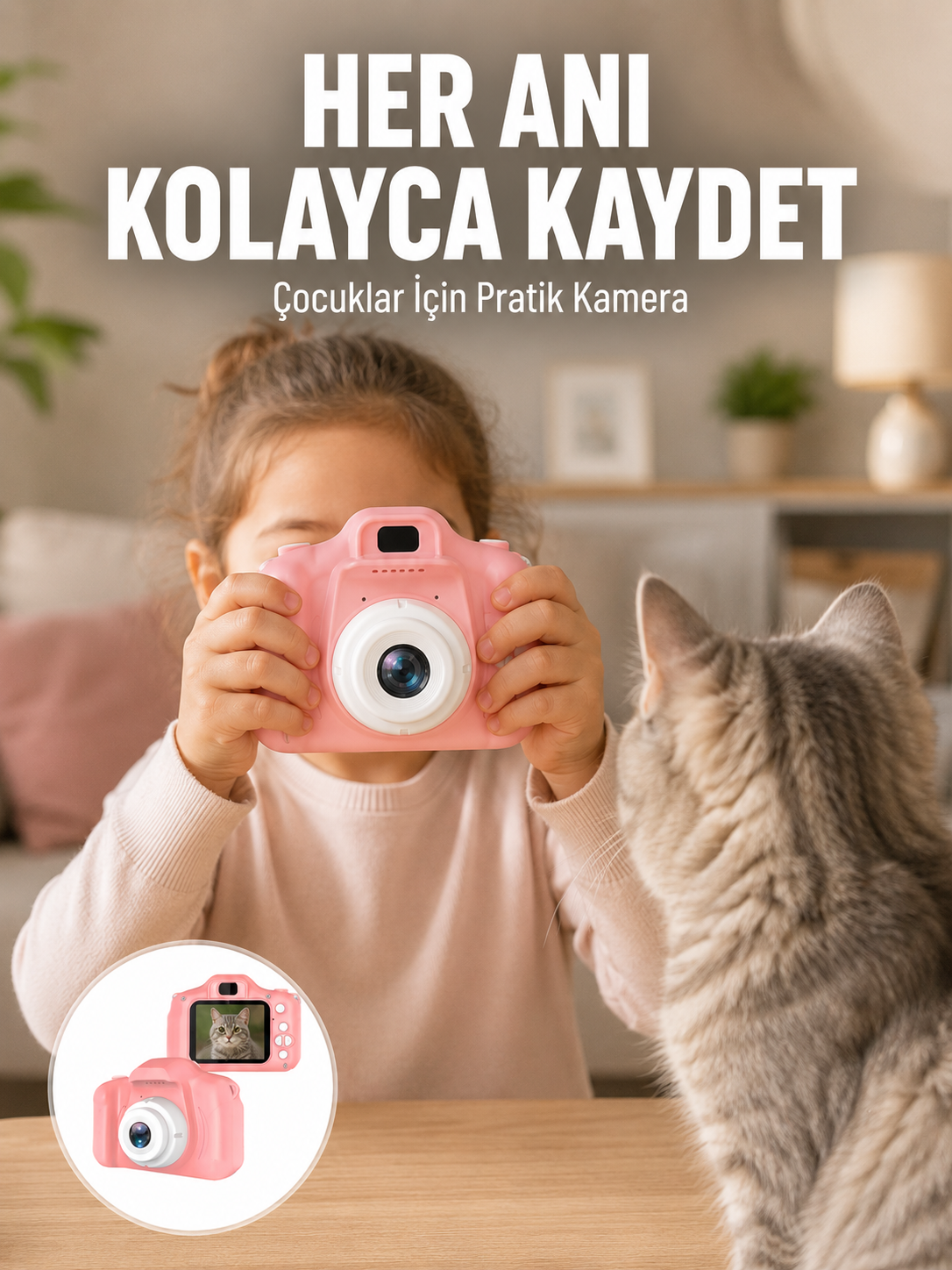 HD Video Kayıt Özellikli Mini Dijital Kamera Fotoğraf Çekimli USB Şarjlı Yeni Nesil