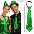 Yeşil Renk Pul Payetli Işıltılı Parti Kravatı 33 cm