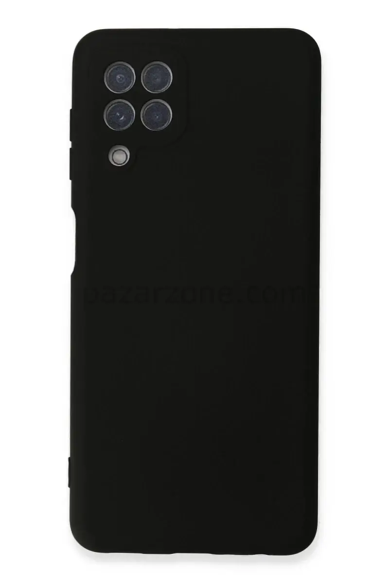 Newface Samsung Galaxy A22 Kılıf Nano içi Kadife Silikon - Siyah