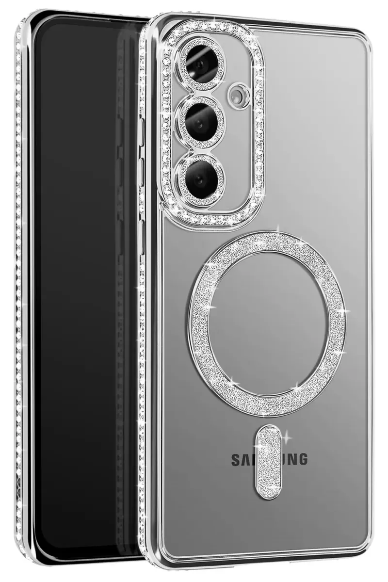 Newface Samsung Galaxy A37 5G Joke Simli Magneticsafe Kılıf - Gümüş