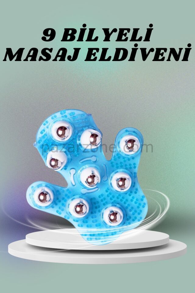 9 Bilyeli El Şeklinde Omuz Bacak Masaj Aleti Masaj Eldiveni Giyilebilir Plastik Vücut Sıkılaştırıcı