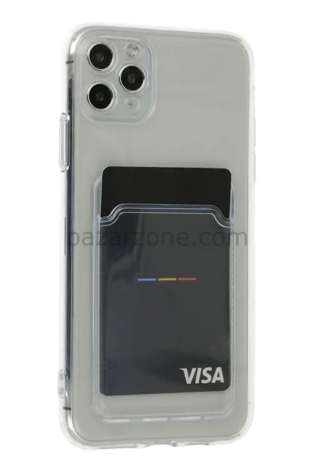 Newface Apple iPhone 11 Pro Max Kılıf Kart Şeffaf Silikon - Şeffaf