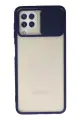 Newface Samsung Galaxy A22 Kılıf Palm Buzlu Kamera Sürgülü Silikon - Lacivert