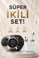 Akıllı Saat ve Kulaklık Seti Dokunmatik Ekran 5.0 Bluetooth Bağlantılı Sesli Görüşme