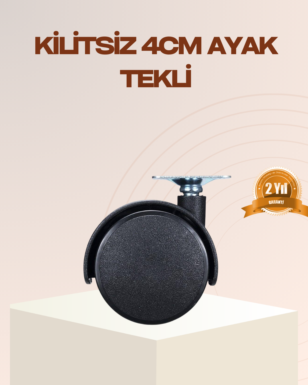 4 cm Kilitsiz Mobilya Ayağı Tekli Kolay Dönen Masa ve Sehpa Ayağı