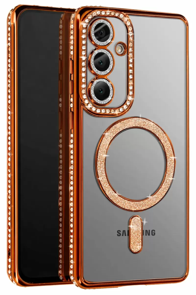 Newface Samsung Galaxy A37 5G Joke Simli Magneticsafe Kılıf - Turuncu