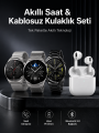 Akıllı Saat ve Kulaklık Seti Dokunmatik Ekran 5.0 Bluetooth Bağlantılı Sesli Görüşme