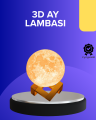 16 Renkli 3D Baskılı Ay Lambası Ahşap Standlı
