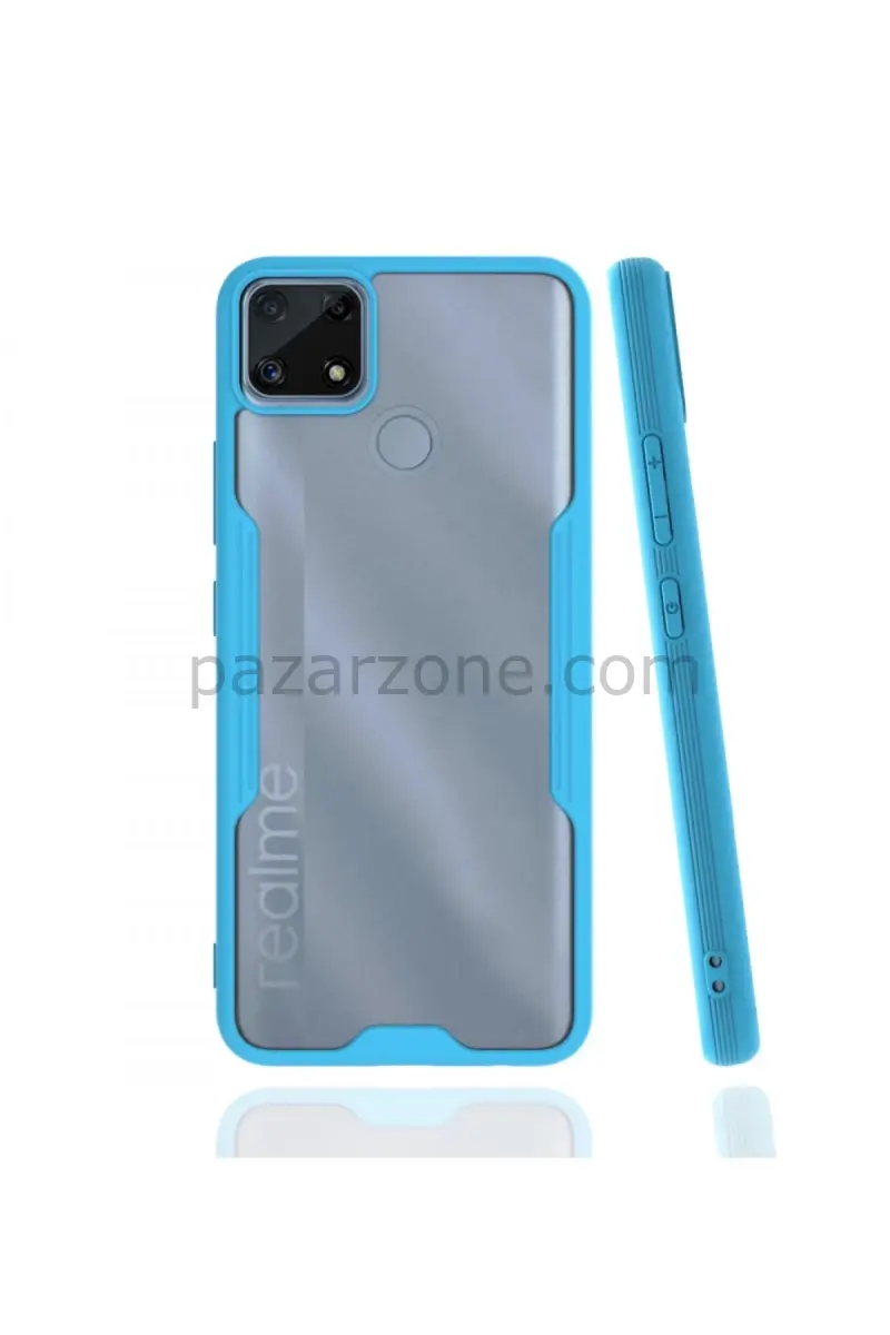 Newface Realme C25 Kılıf Platin Silikon - Mavi