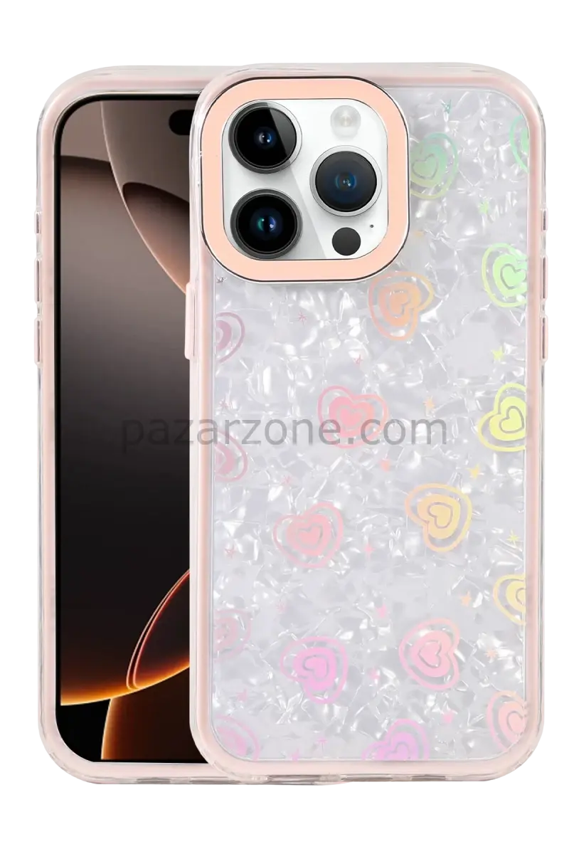 Newface Apple iPhone 15 Pro Lumi Desenli Kapak - Pembe