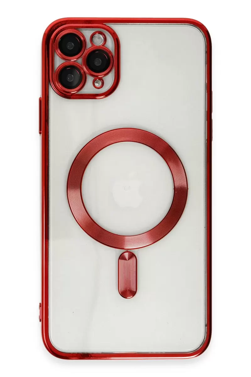 Newface Apple iPhone 11 Pro Max Kılıf Kross Magneticsafe Kapak - Kırmızı