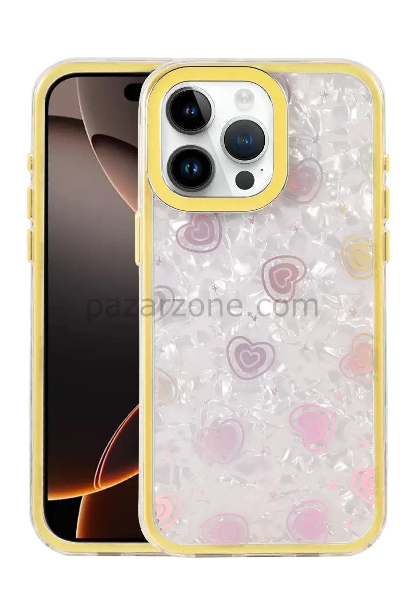 Newface Apple iPhone 15 Pro Lumi Desenli Kapak - Sarı