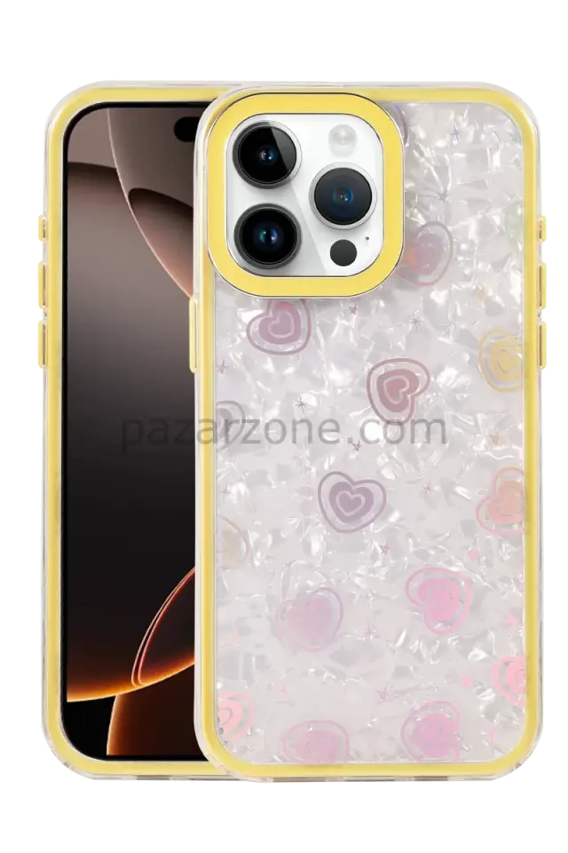 Newface Apple iPhone 15 Pro Lumi Desenli Kapak - Sarı