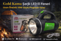 Gold Kama LED Şarjlı El Feneri FC-838B 10W Uzun Ömürlü Taşınabilir Projektör Fener