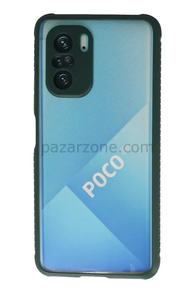 Newface Xiaomi Poco F3 Kılıf Miami Şeffaf Silikon - Koyu Yeşil