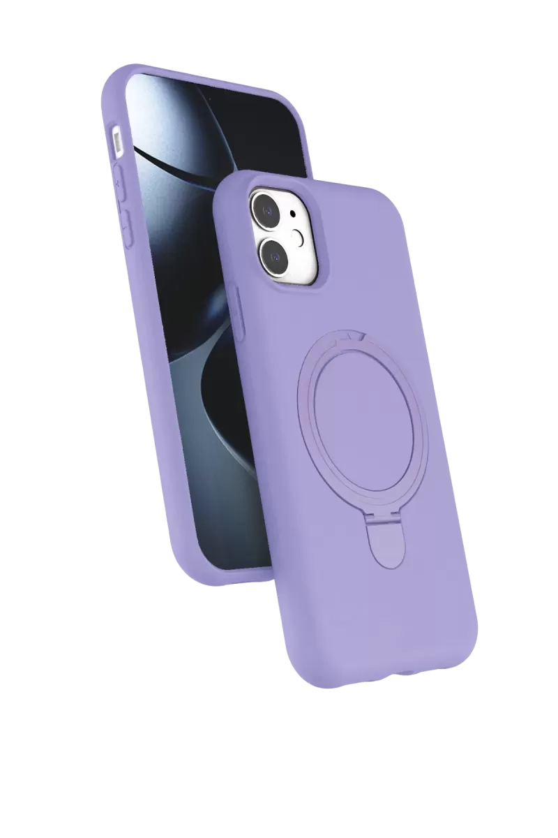 Newface Apple iPhone 11 Regal Magsafe Standlı Kapak - Lila