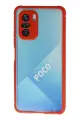 Newface Xiaomi Poco F3 Kılıf Miami Şeffaf Silikon - Kırmızı