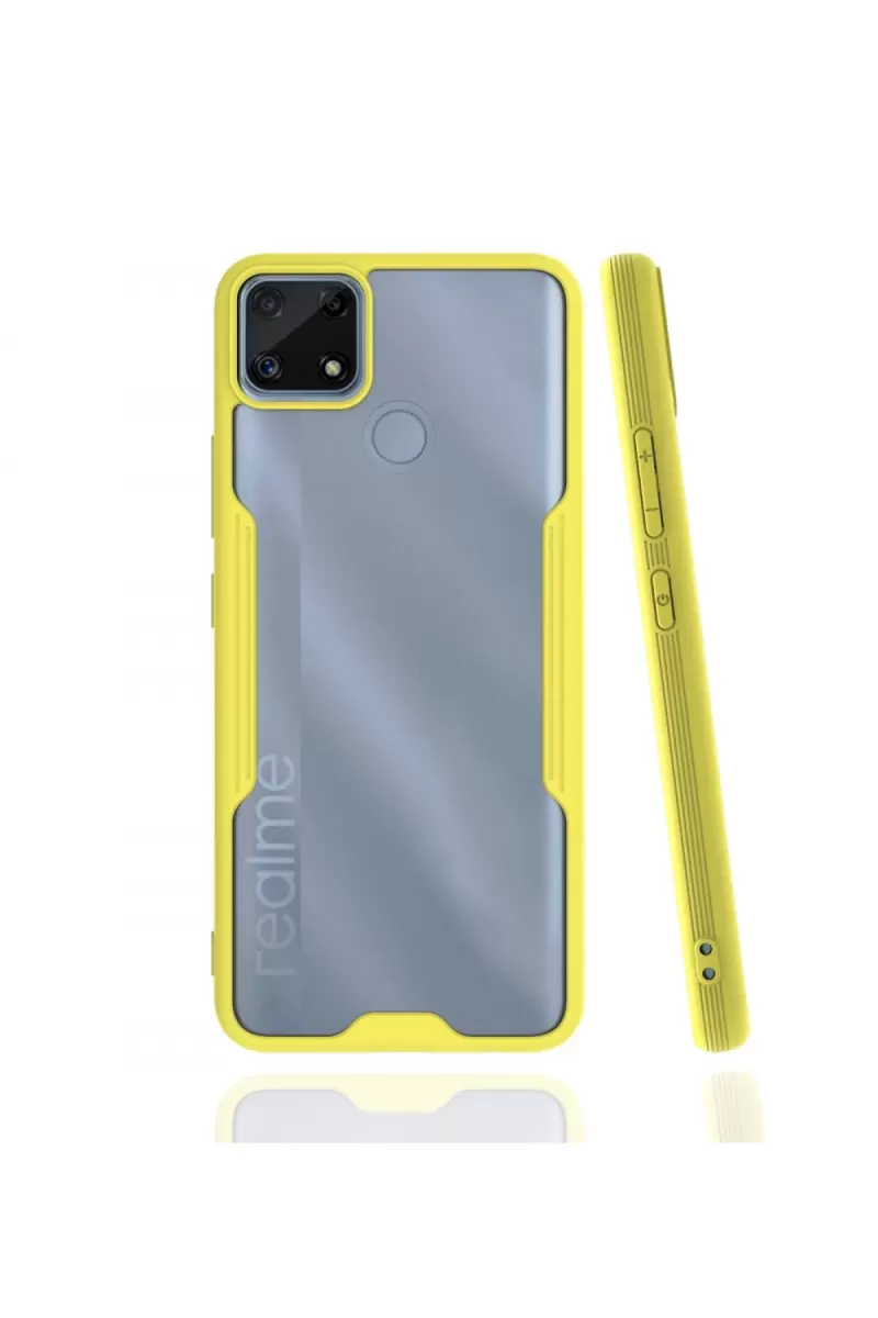 Newface Realme C25 Kılıf Platin Silikon - Sarı