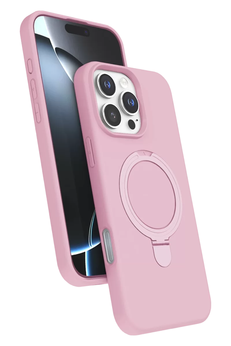 Newface Apple iPhone 16 Pro Regal Magsafe Standlı Kapak - Açık Pembe