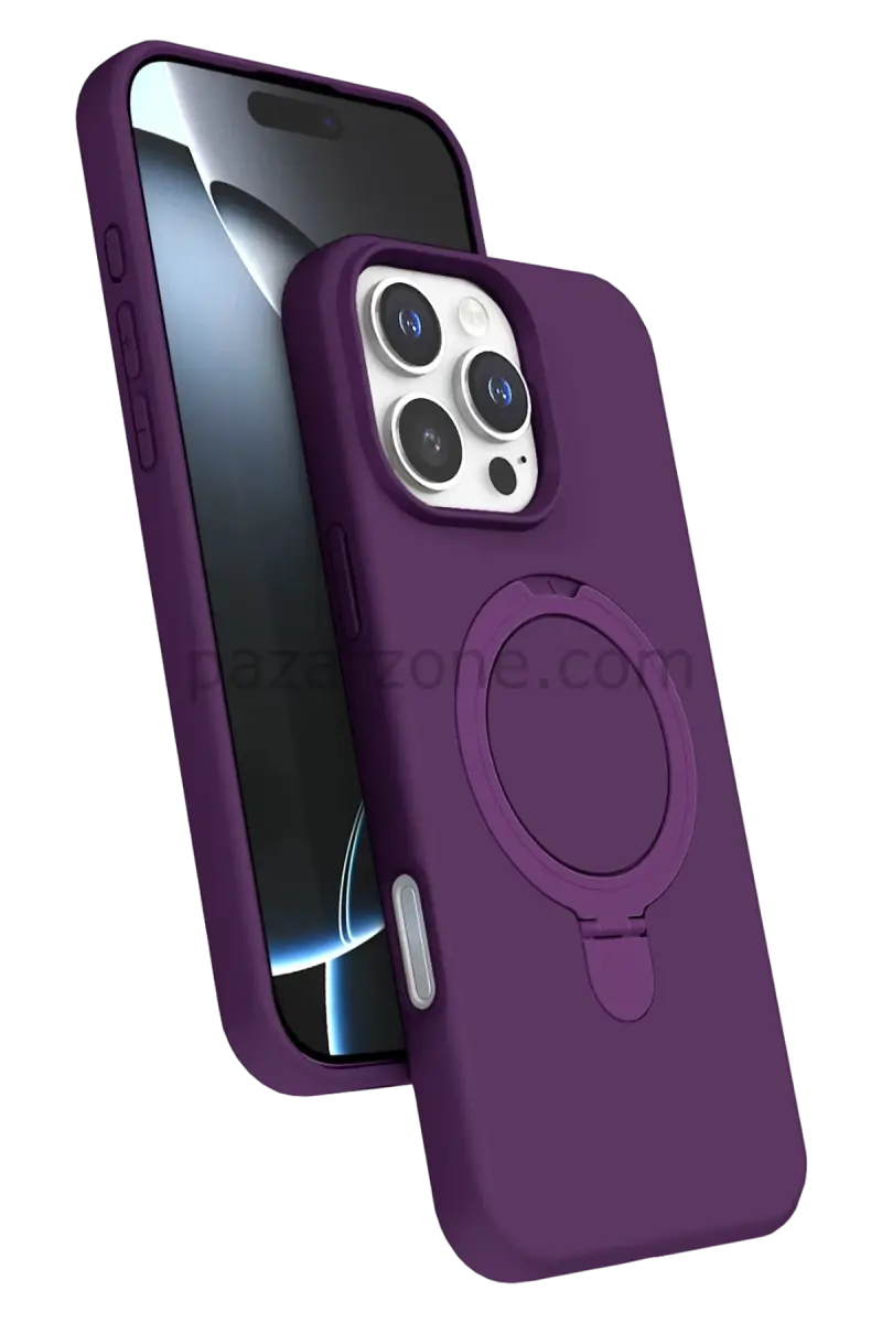 Newface Apple iPhone 16 Pro Regal Magsafe Standlı Kapak - Derin Mor