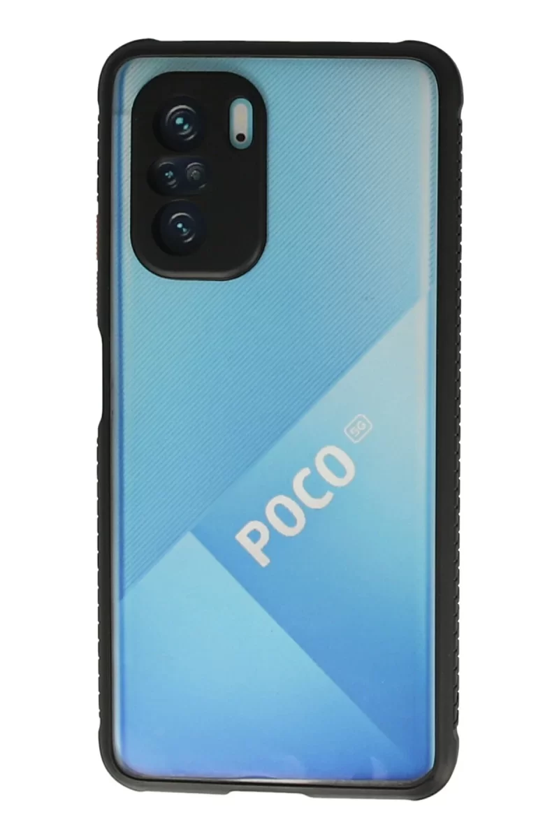 Newface Xiaomi Poco F3 Kılıf Miami Şeffaf Silikon - Siyah