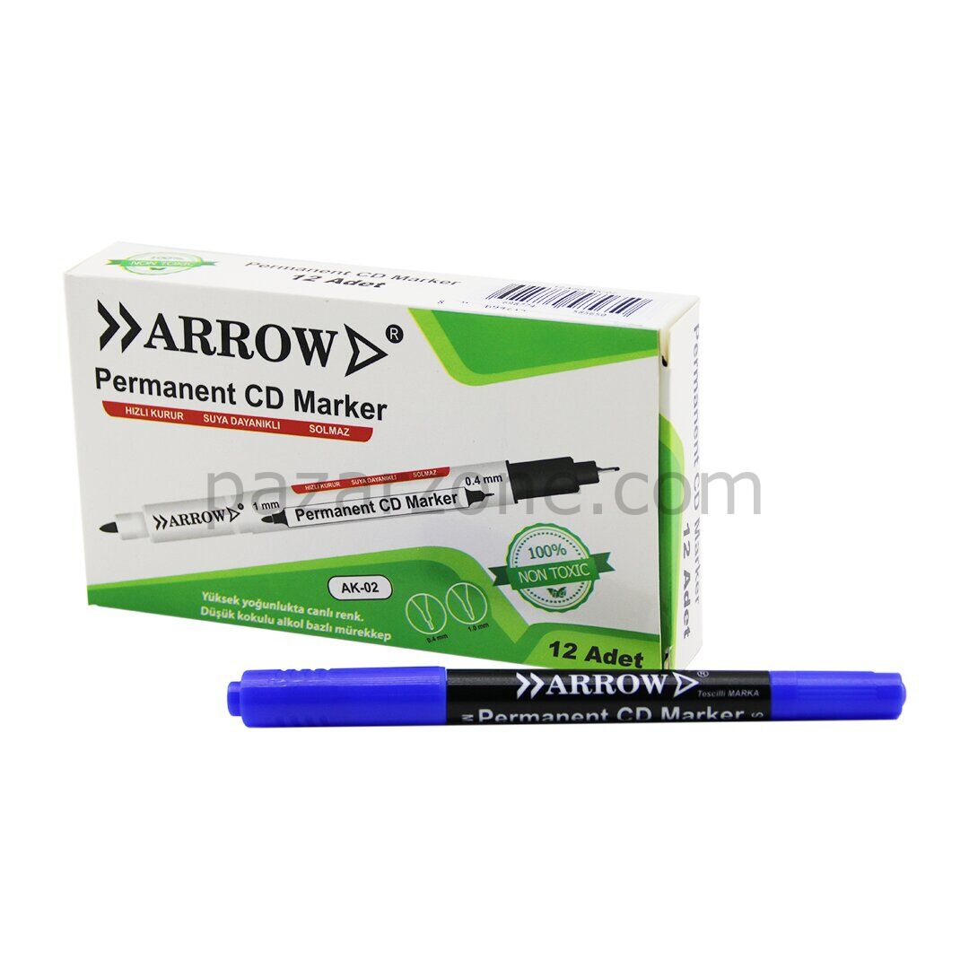 Mavi CD Kalemi - 2 Uçlu - Marker - 1 mm ve 0.4 mm