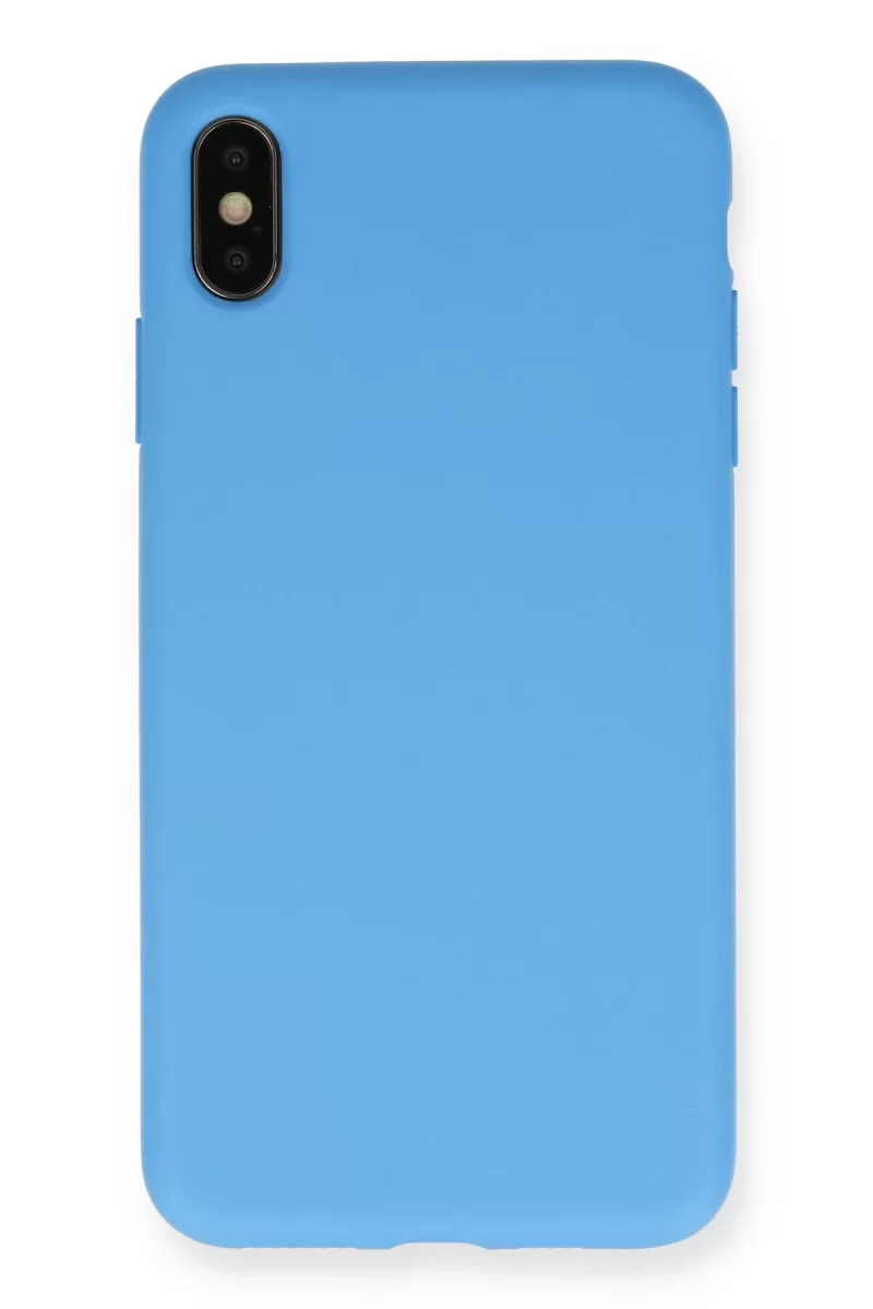 Newface Apple iPhone XS Max Kılıf Nano içi Kadife Silikon - Mavi