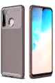 Newface Samsung Galaxy A21 Kılıf Auto Focus Karbon Kapak - Kahverengi