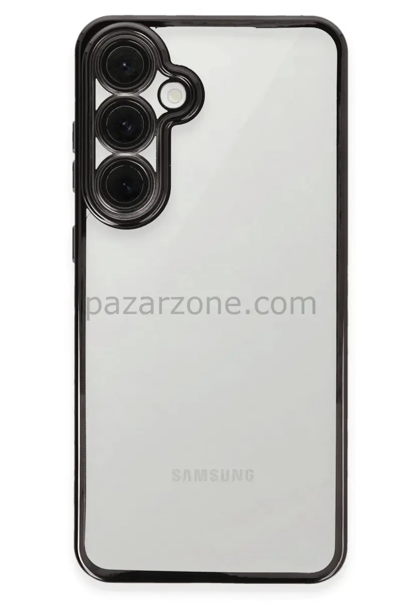 Newface Samsung Galaxy S24 FE Kılıf Razer Lensli Silikon - Siyah