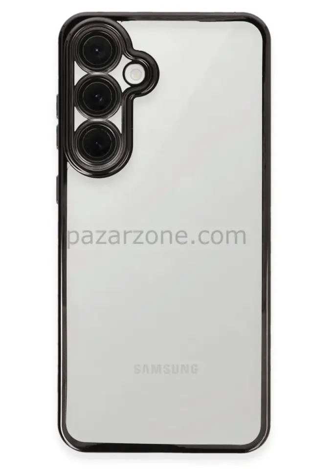 Newface Samsung Galaxy S24 FE Kılıf Razer Lensli Silikon - Siyah