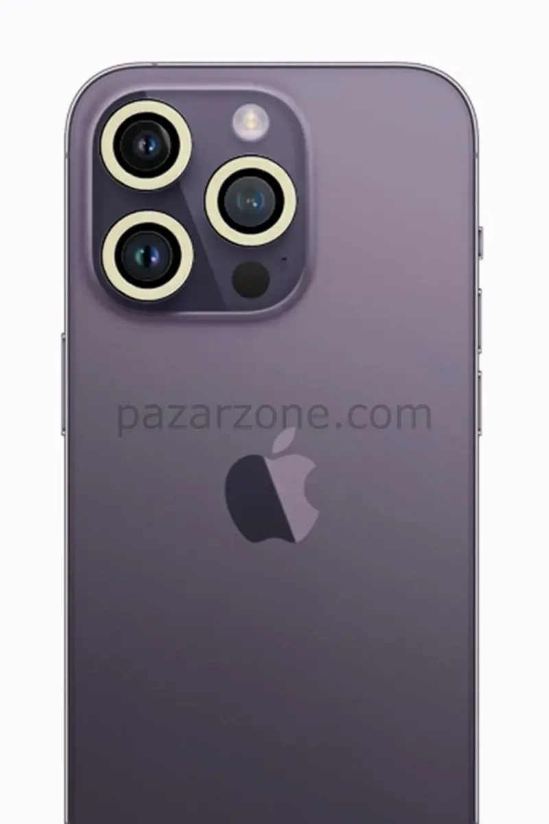 Newface Apple iPhone 12 Pro Neon Fosforlu Kamera Lens - Beyaz