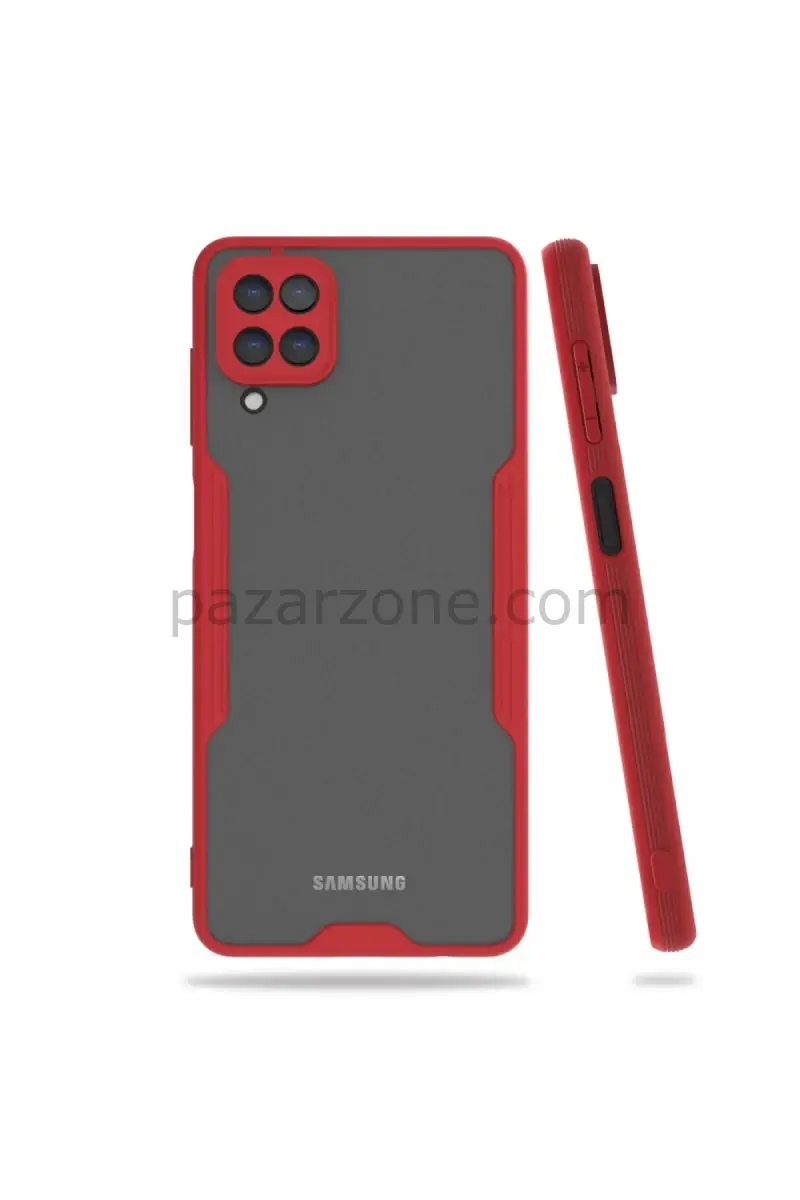 Newface Samsung Galaxy A22 Kılıf Platin Silikon - Kırmızı