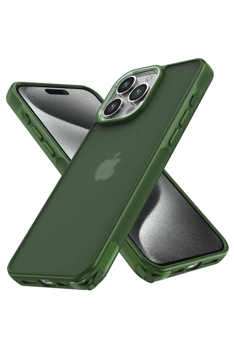 Newface Apple iPhone 15 Pro Max Kılıf Elegant Kapak - Yeşil