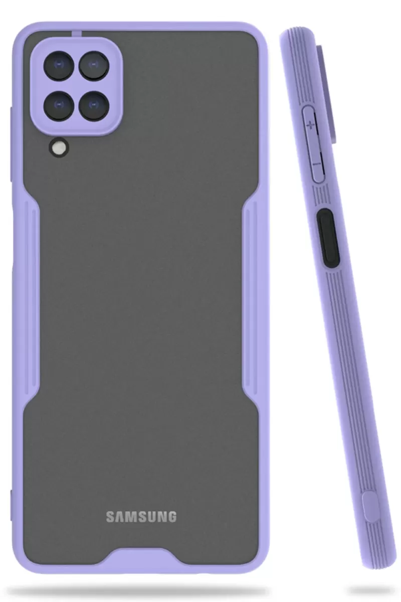 Newface Samsung Galaxy A22 Kılıf Platin Silikon - Lila