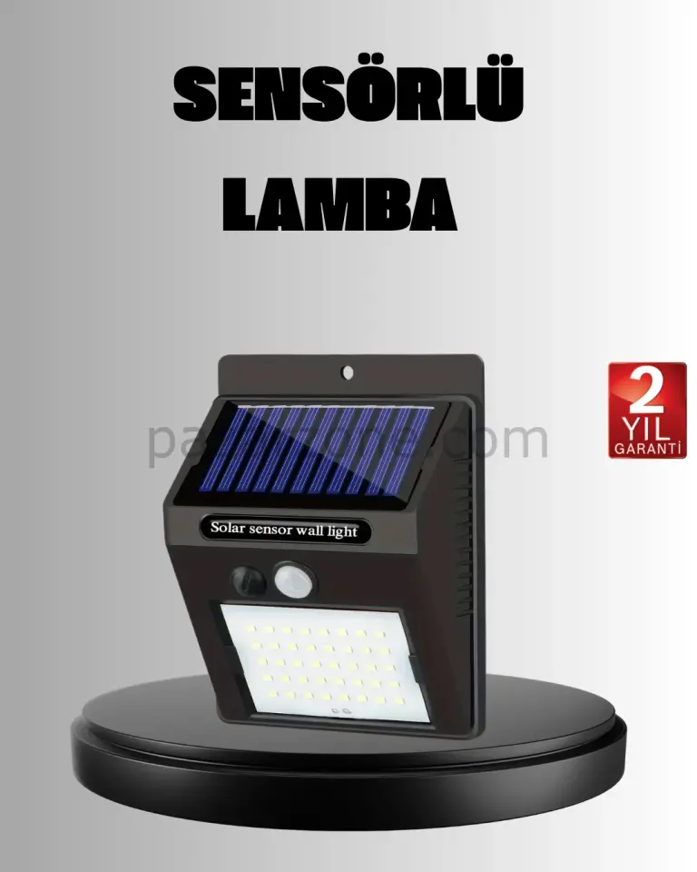 Solar LED Bahçe Aydınlatma – Hareket Sensörlü, Güneş Paneliyle Şarj Olan, IP65 Dayanıklı