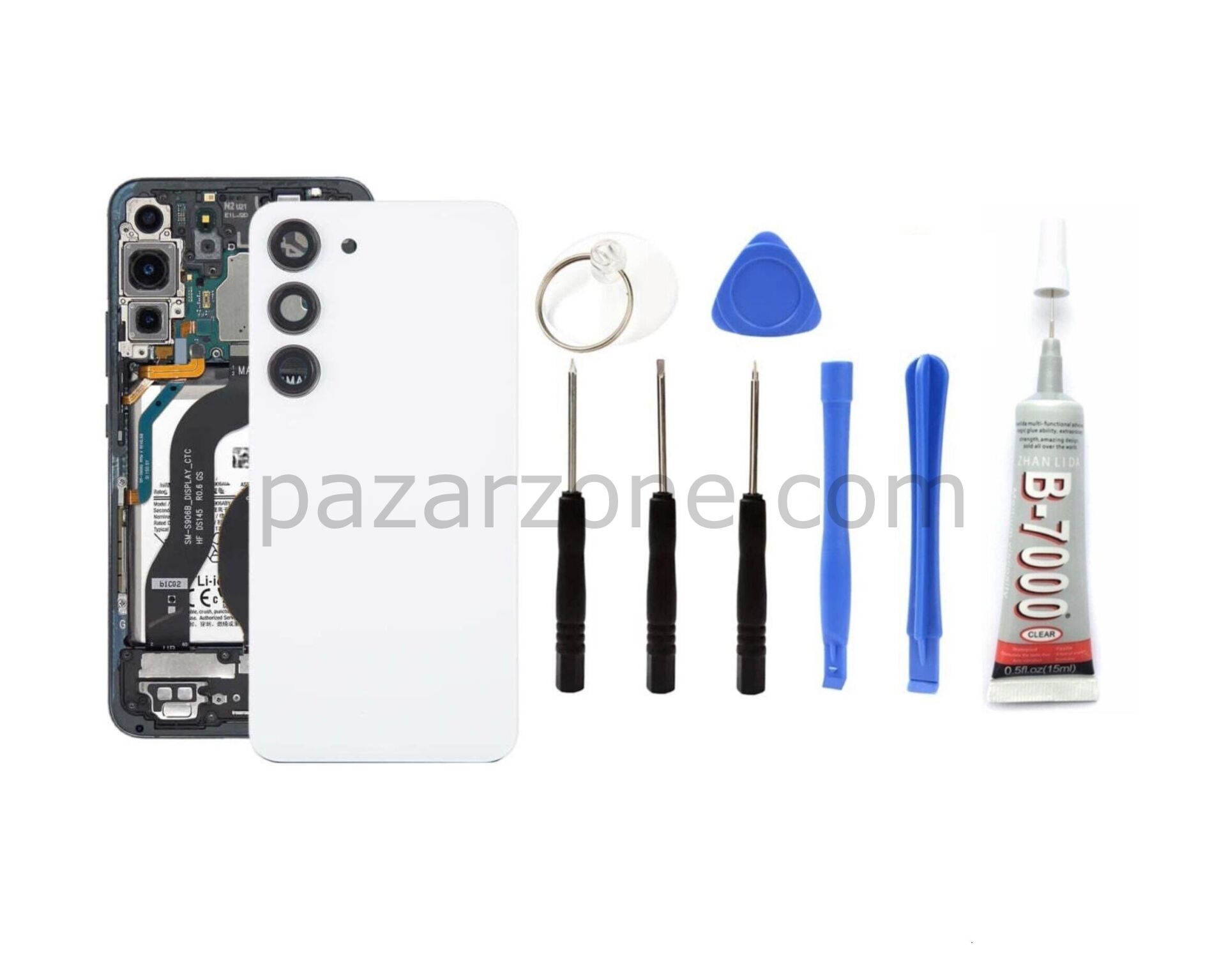 Samsung S23 Uyumlu Batarya Kapağı KAMERA LENSLİ (Y