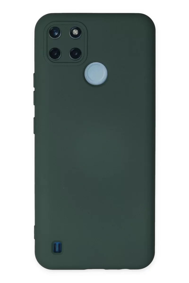 Newface Realme C25Y Kılıf Nano içi Kadife Silikon - Koyu Yeşil