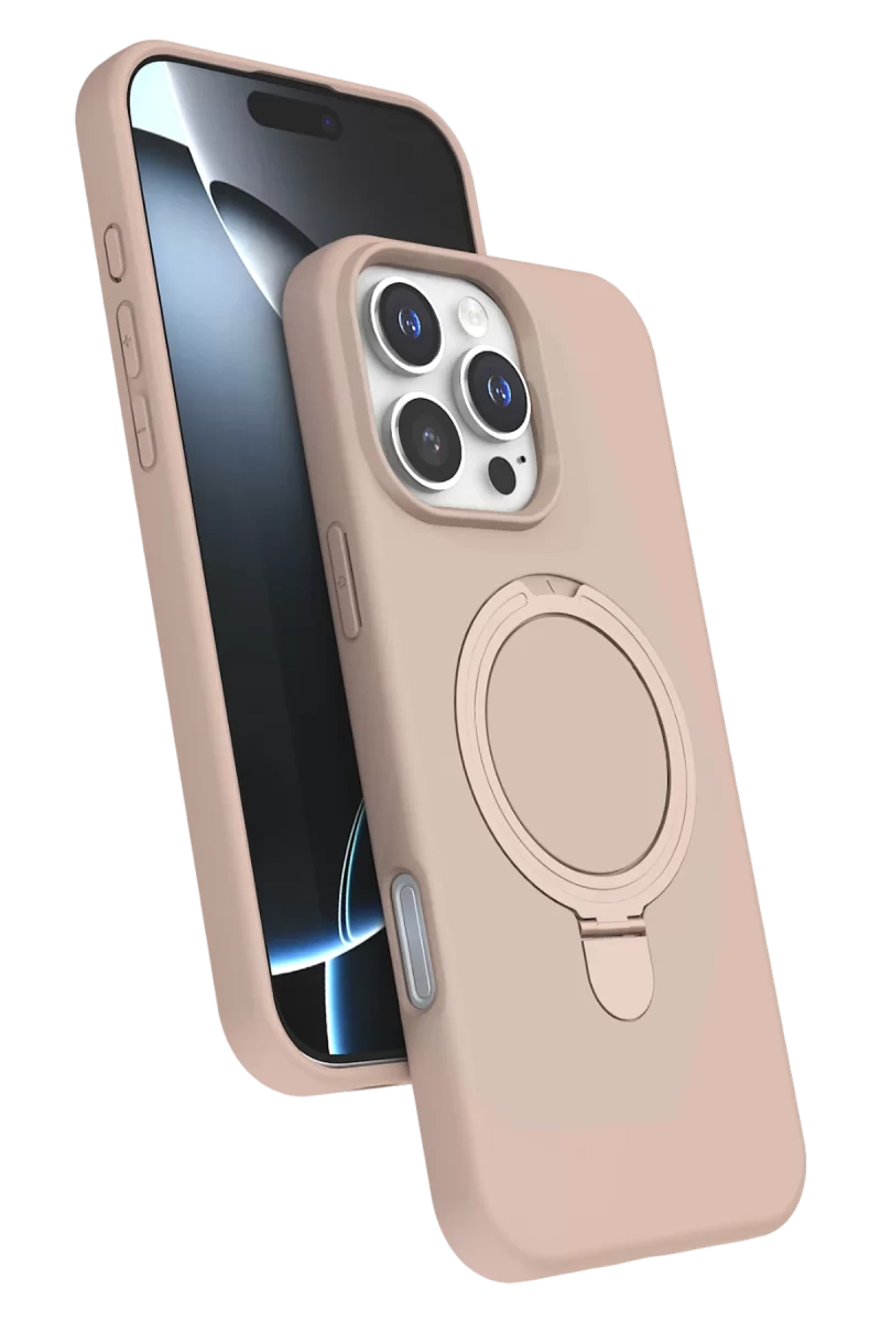 Newface Apple iPhone 16 Pro Regal Magsafe Standlı Kapak - Çöl Titanyum