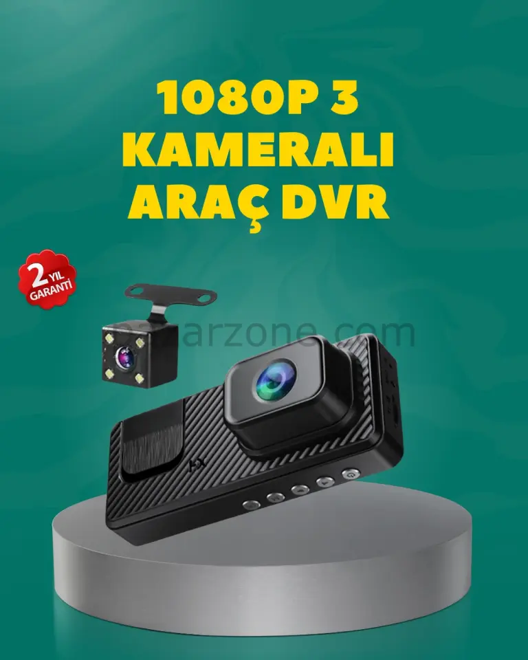 Full HD 1080P Araç Kamerası | Gece Görüşlü, Döngü Kayıt ve Geri Görüş