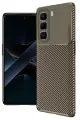 Newface İnfinix Hot 50 4G Kılıf Auto Focus Karbon Kapak - Kahverengi