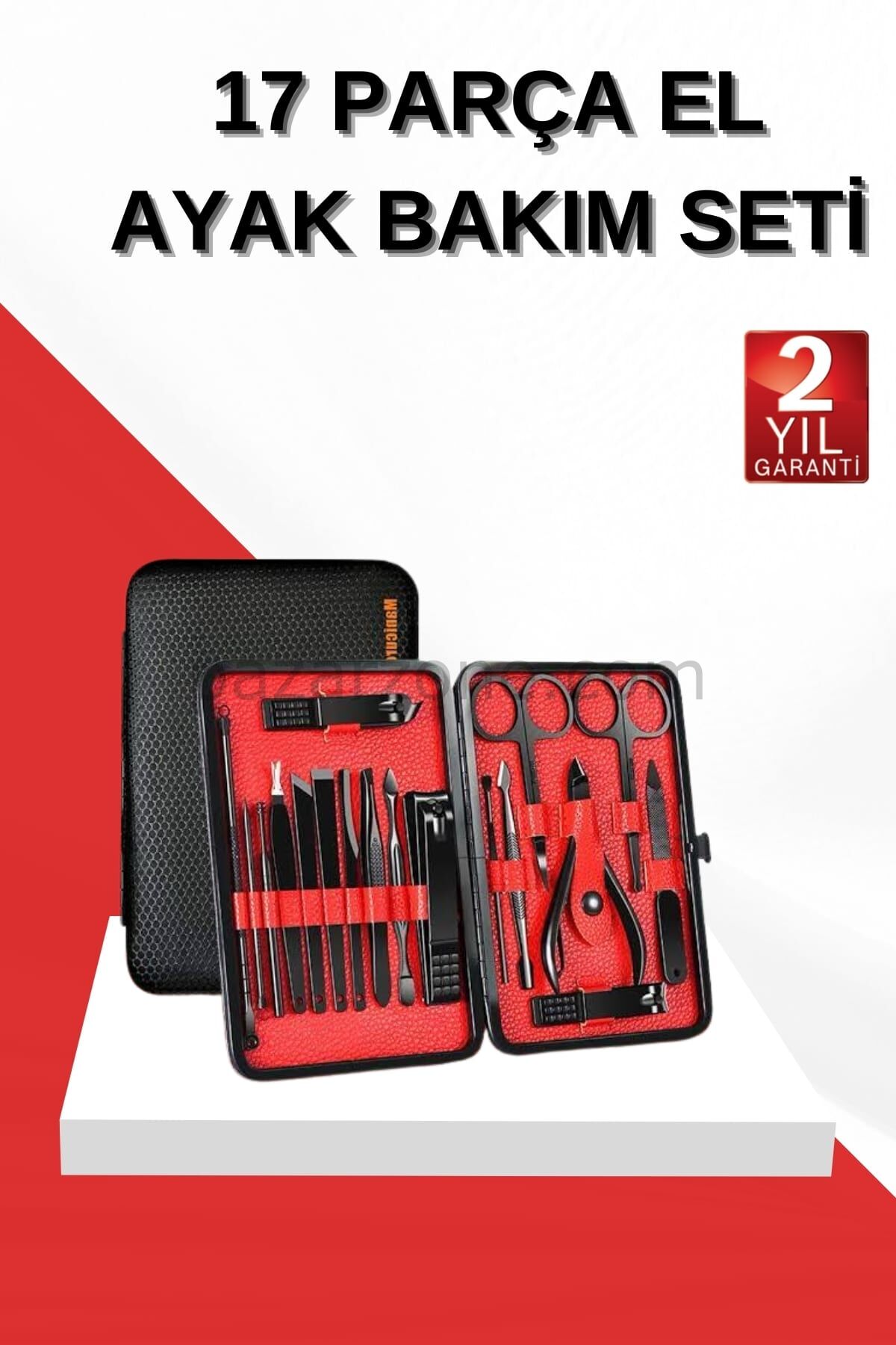 17 Parça Manikür Seti El ve Ayak Bakımı Törpü Cımbız Tırnak Temizleme