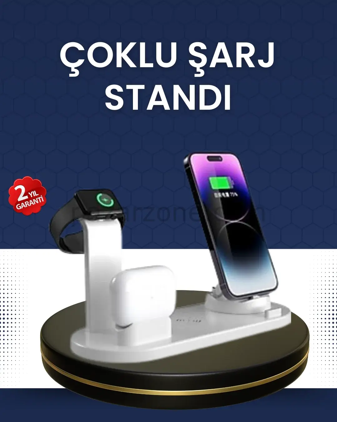 Modern Tasarımlı Çok Fonksiyonlu Kablosuz Şarj Standı