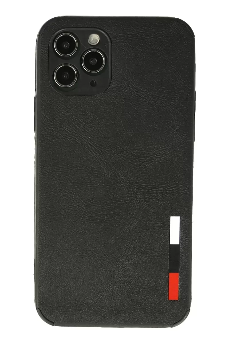 Newface Apple iPhone 11 Pro Max Kılıf Loop Deri Silikon - Siyah